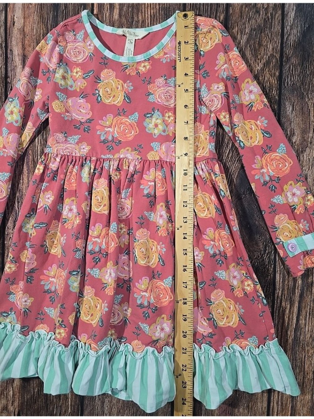Matilda Jane Wonderment Rosie Posie Dress Whimsical Ruffles Stretch Girl's 6 - Picture 2 of 10